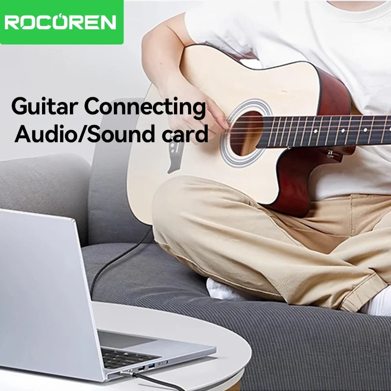 Rocoren 3.5mm to 6.5mm Male AUX Audio Jack Cable Adapter