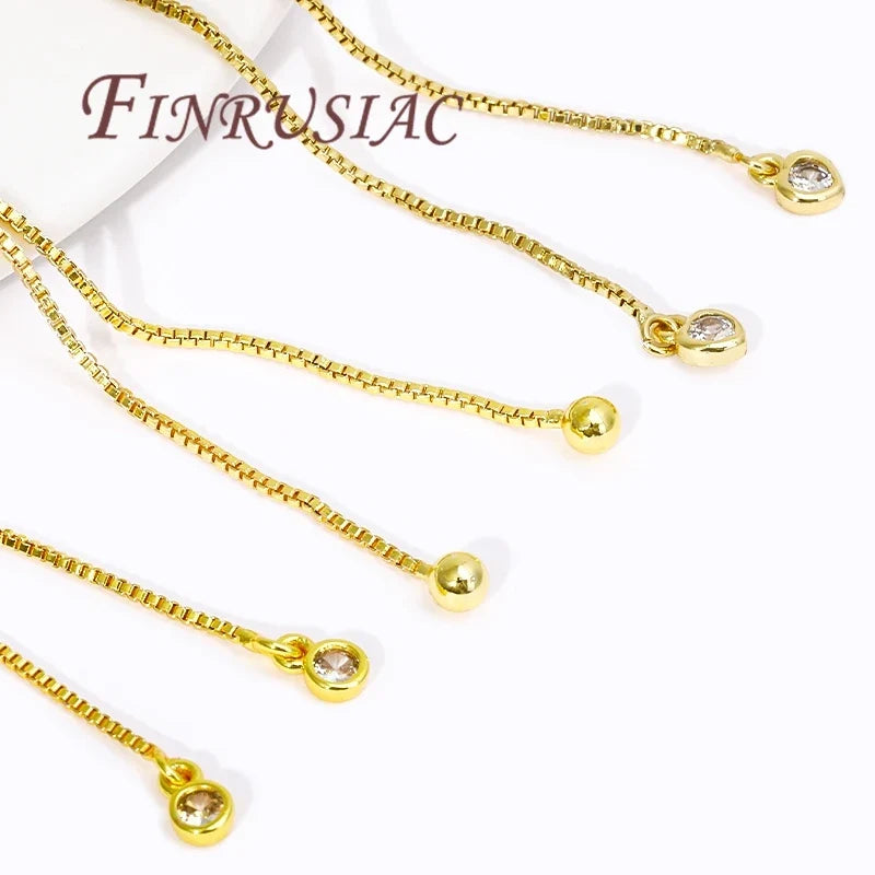18K Gold Plated Slider Extender Chain Bracelet | 6cm & 12cm