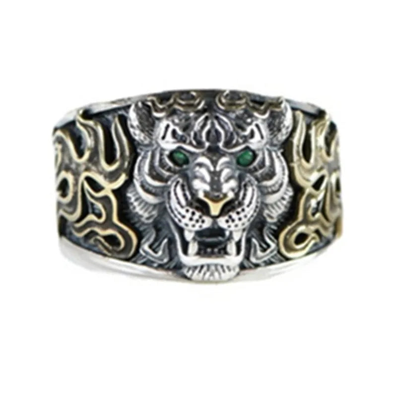Vintage Punk Dragon Snake Tiger Adjustable Ring | Unisex