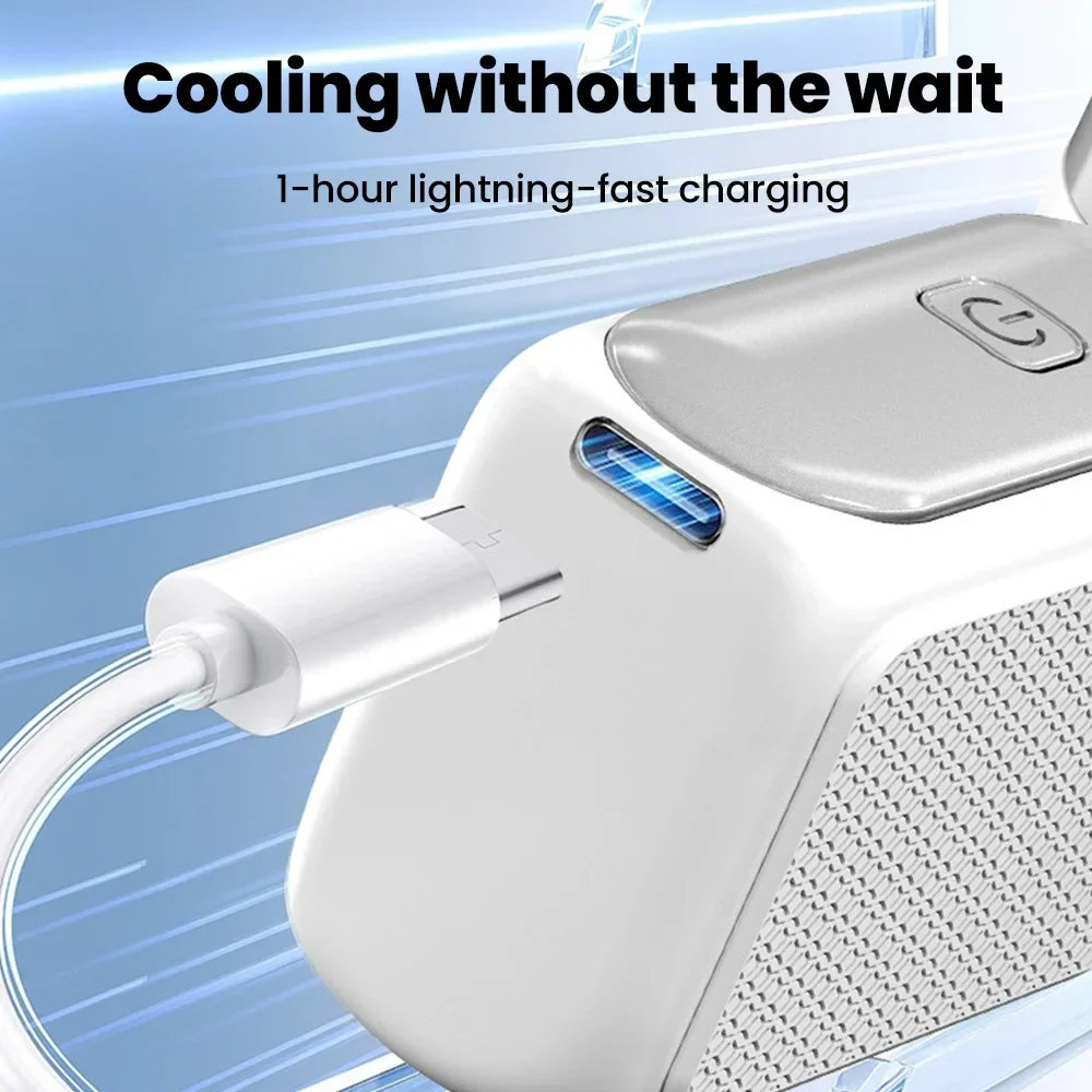 Mini Turbo Handheld Fan | 5 Speeds, Foldable, Type-C USB