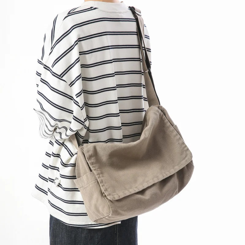 Women's Washed Canvas Crossbody Bag – Boho Large Tote