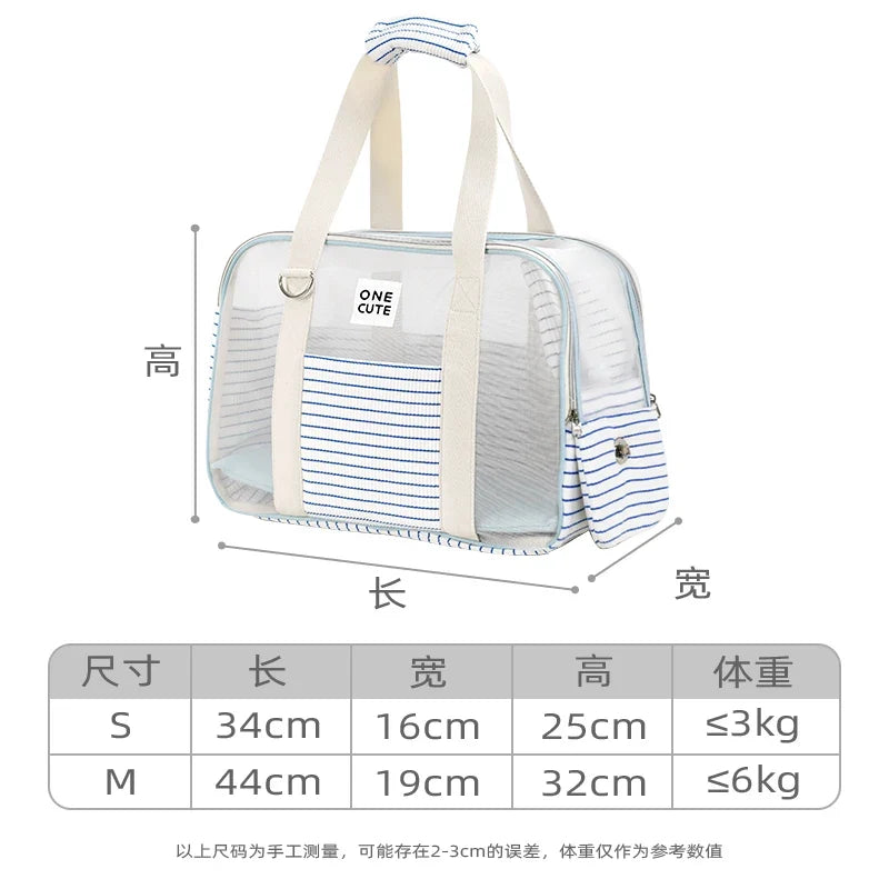 Transparent Window Pet Carrier Bag – Small Dogs & Cats Travel