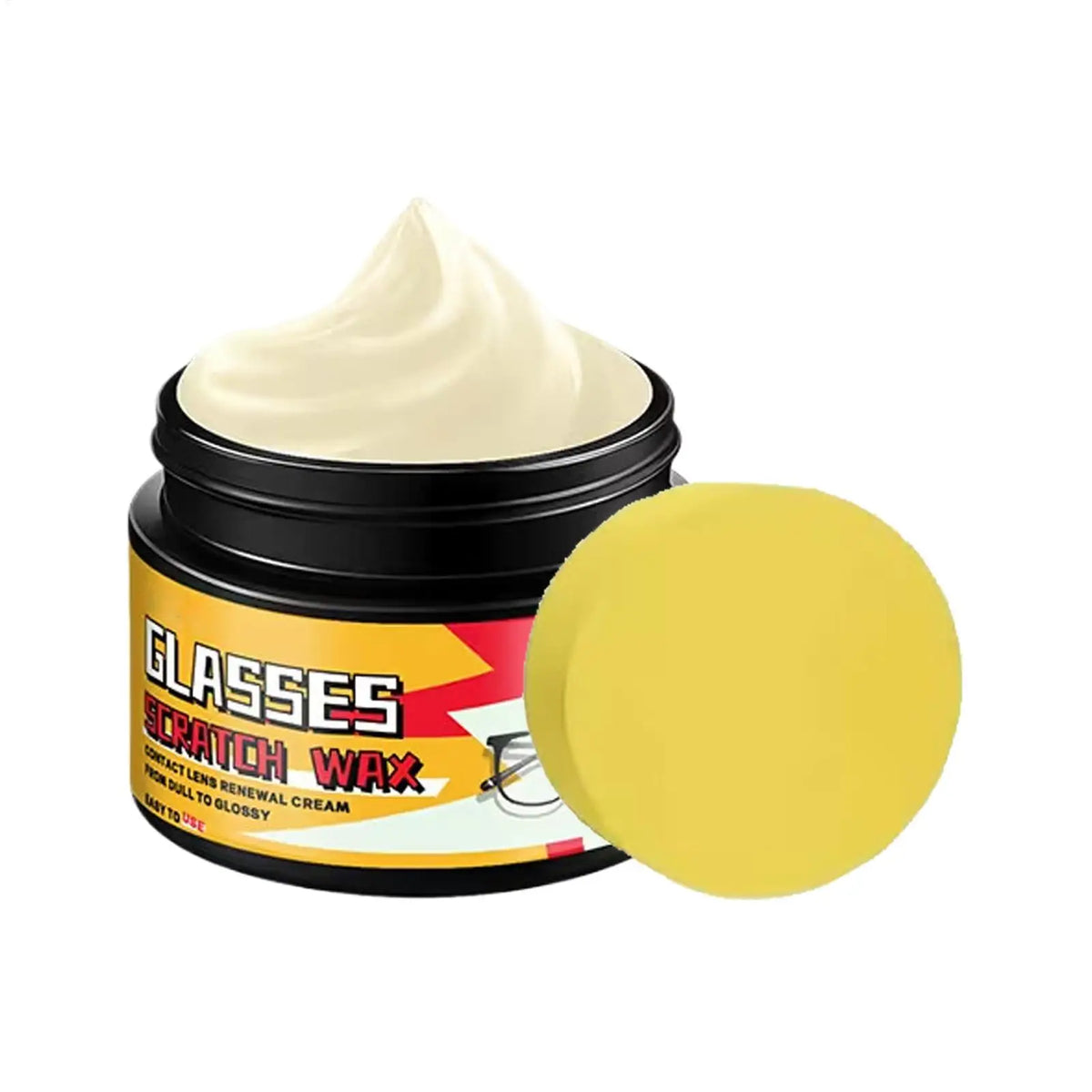 Eyeglass Scratch Remover Lens Polish Wax 30g + Sponge