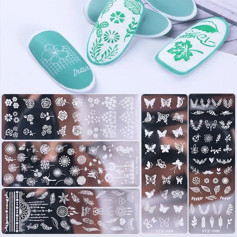 Nail Art Stamping Plates – Floral, Butterfly & Dandelion Designs