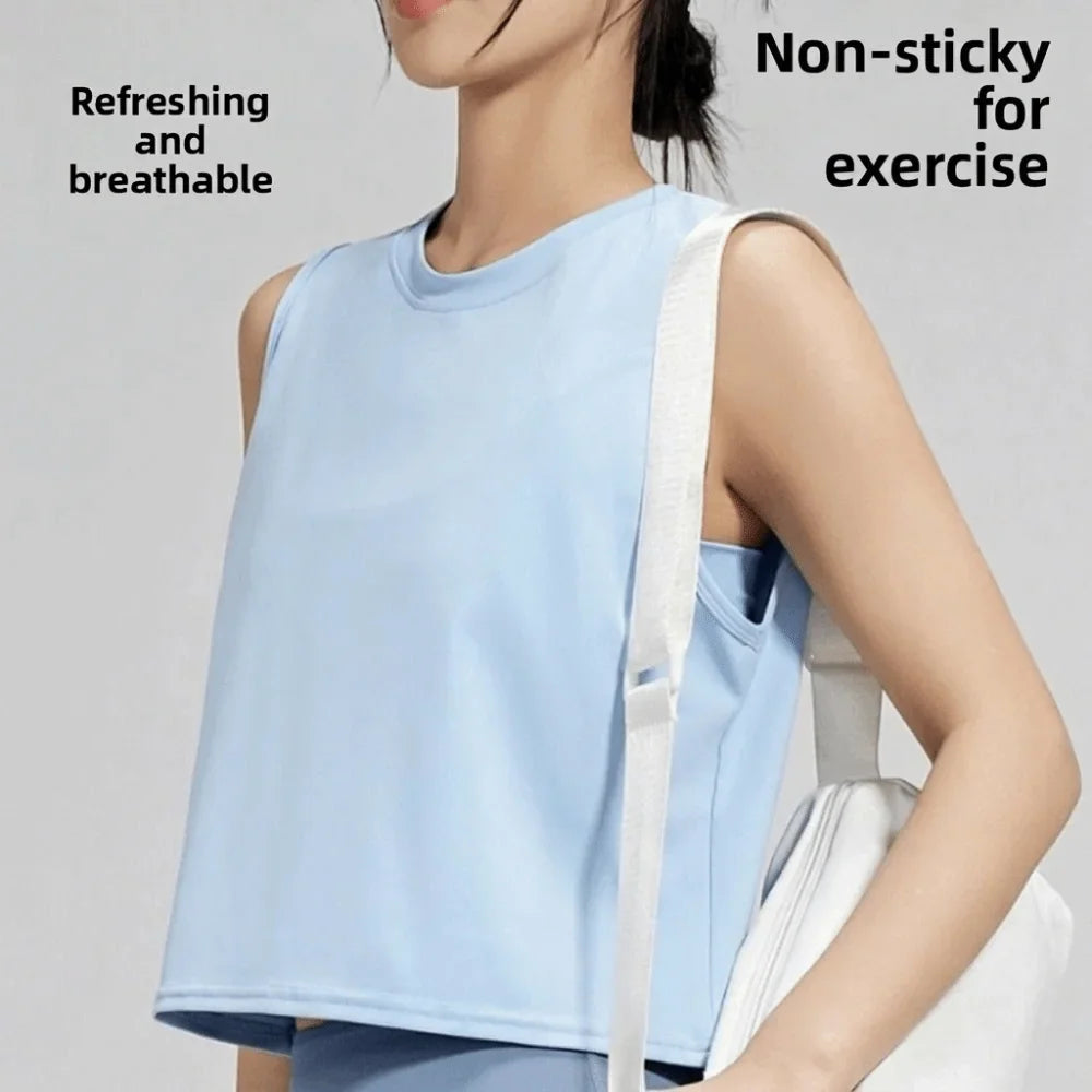 Women's Sleeveless Yoga Top – Slim Fit Quick-Dry Fitness Tank