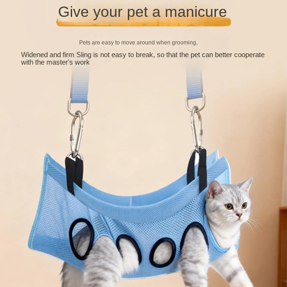 Pet Grooming Hammock Stand – Adjustable Nail & Ear Care Sling