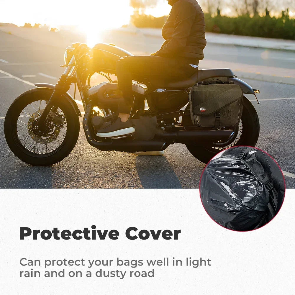 KEMITOUR 40L Motorcycle Saddlebags with Rain Cover | Panniers