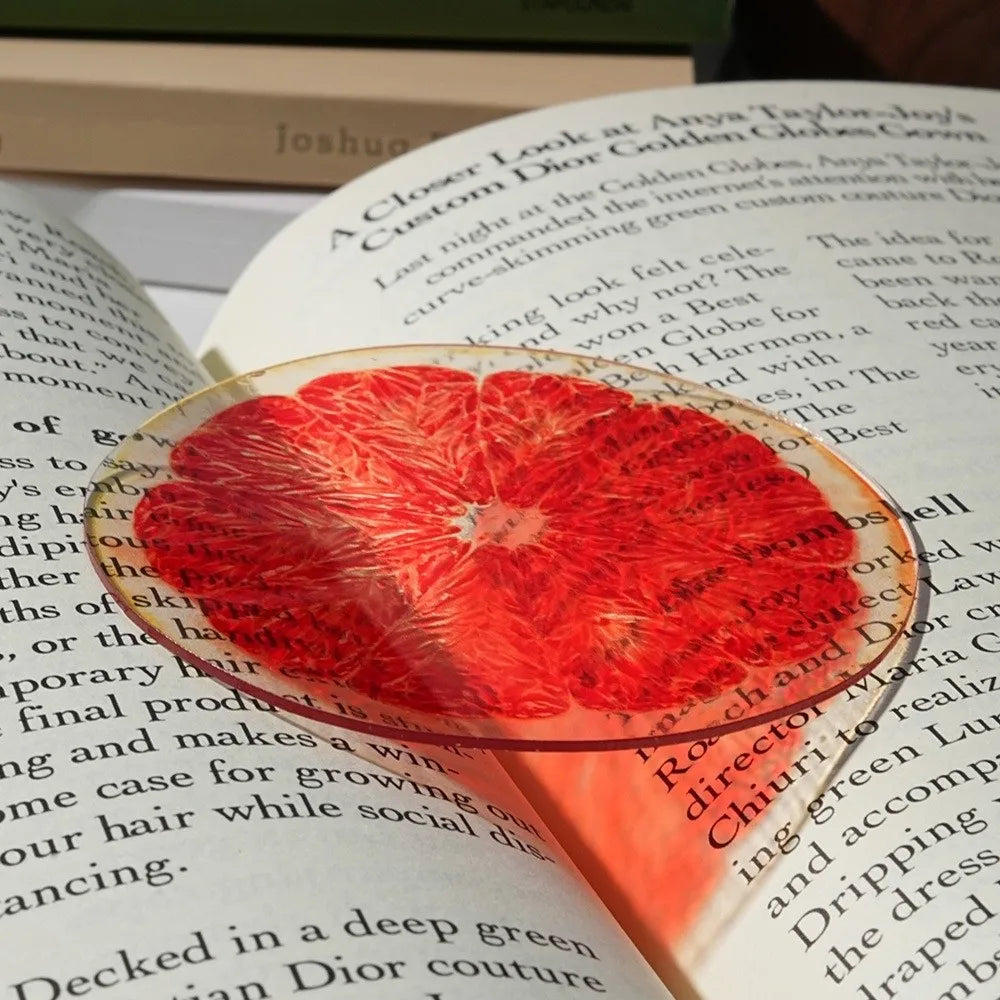 Cute Cartoon Fruit Acrylic Bookmark – Translucent Color