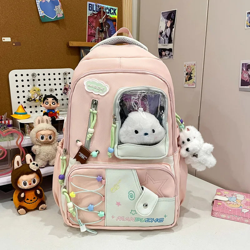 Nixie Large Capacity Dopamine-Inspired Stylish Backpack for Girls