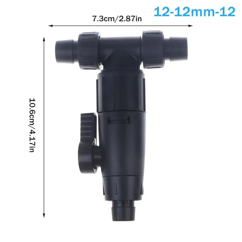 12/16mm Aquarium Quick Release 3-Way Valve Hose Connector