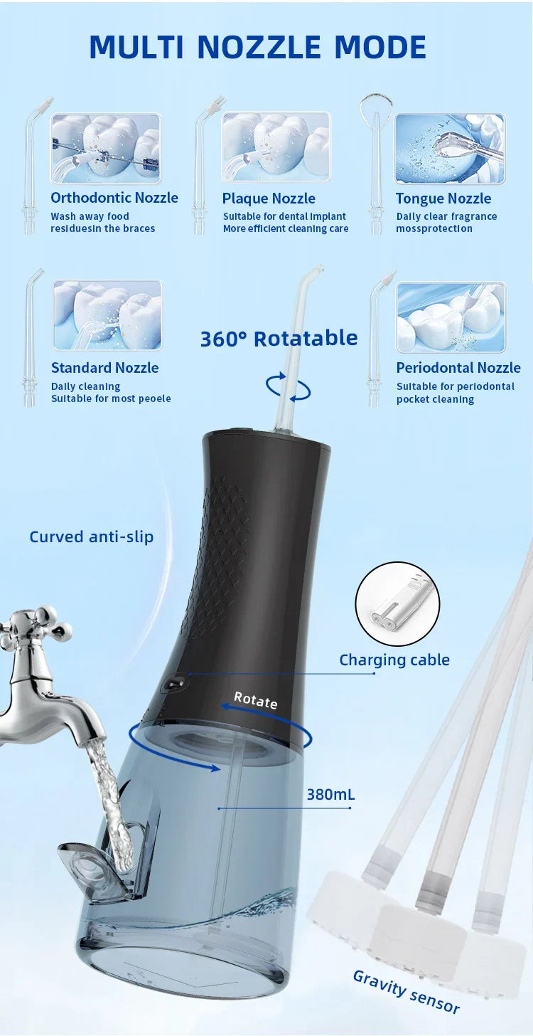 DUTRIEUX Water Flosser IPX7 – 400mL 8 Modes Ozone Irrigator