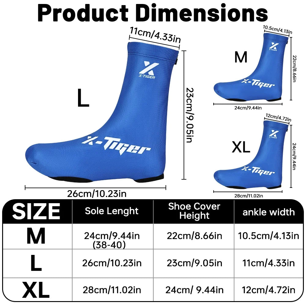 X-TIGER Winter Fleece Cycling Overshoes | Unisex Bike Shoe Covers