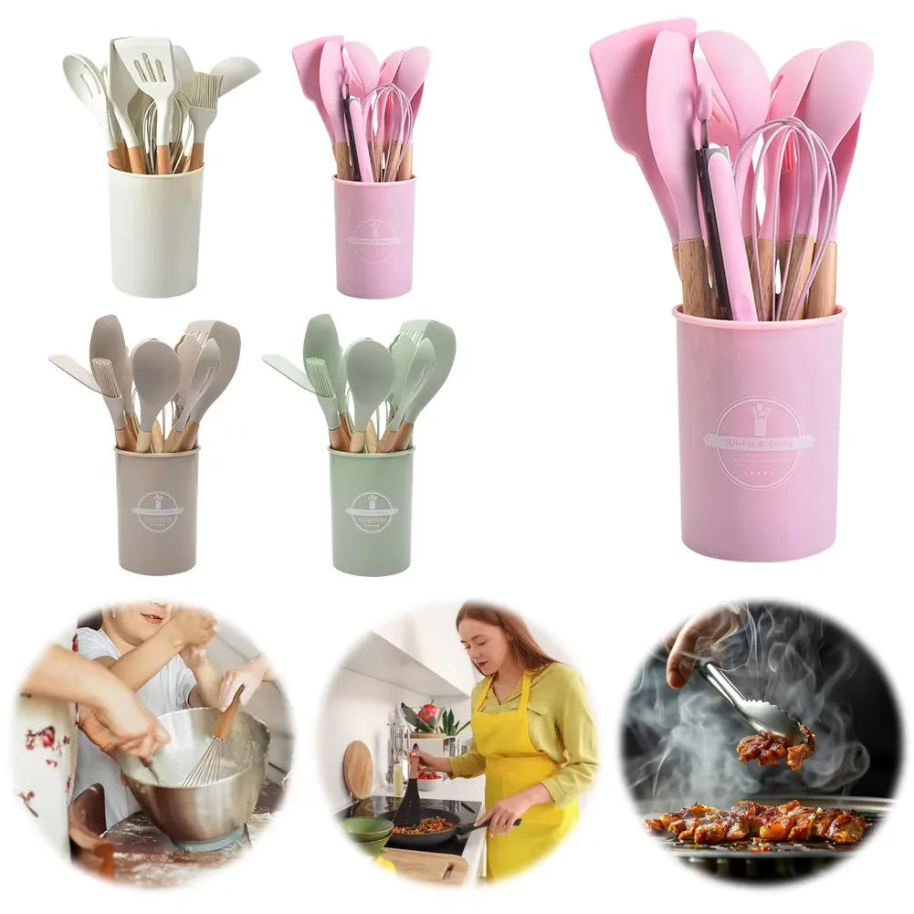 12-Piece Silicone Kitchen Utensil Set with Holder | Nixie
