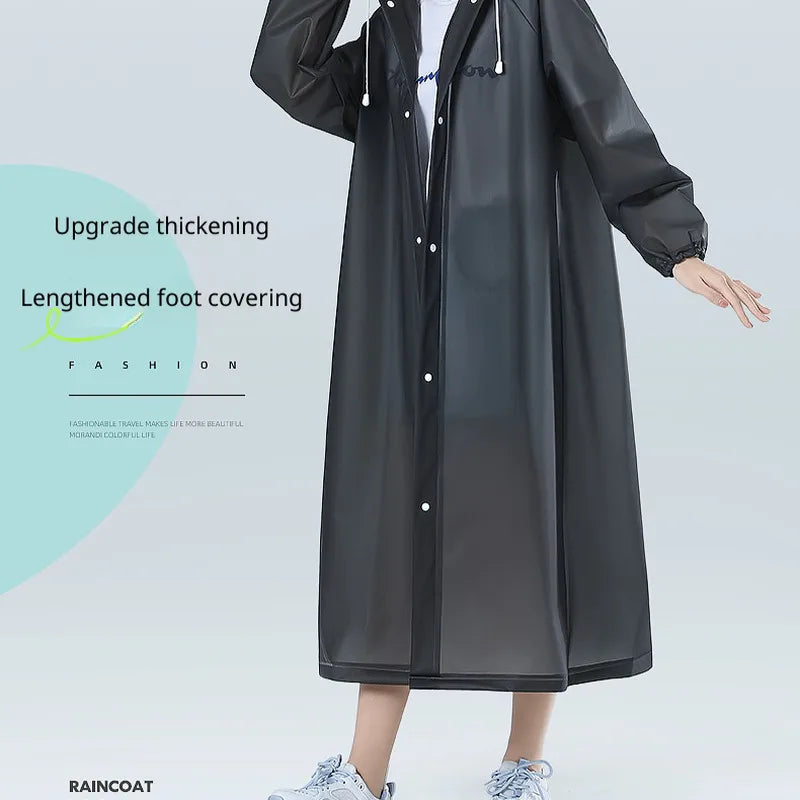 Reusable EVA Waterproof Rain Poncho – Transparent Adult Raincoat