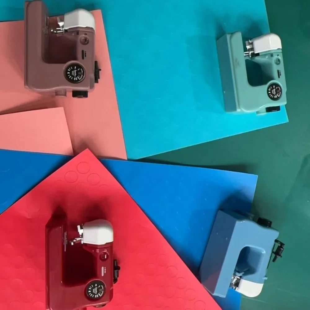 Portable Mini Sewing Machine Model – Pink Blue Red Craft Decor