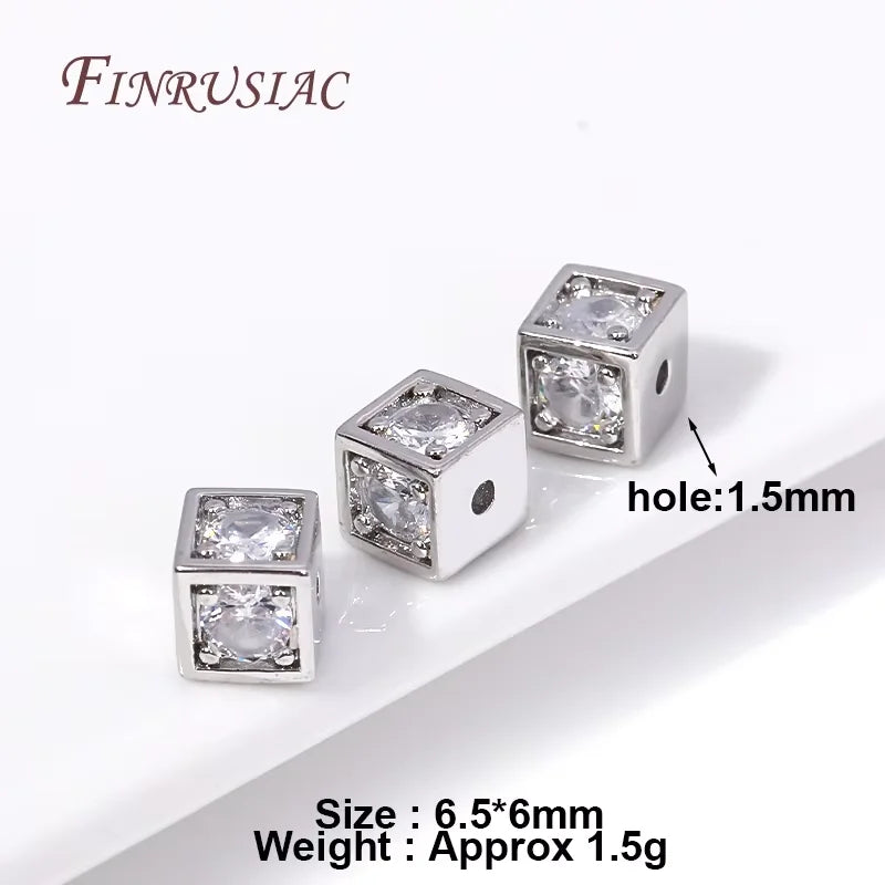 18K Gold Plated Zircon Flower Beads – DIY Jewelry Making