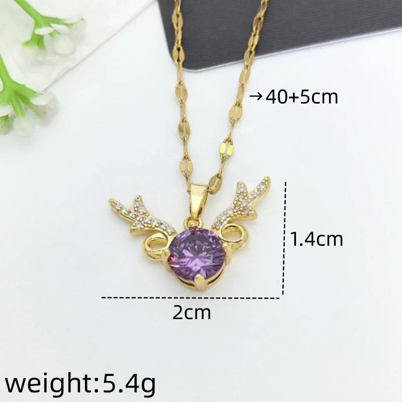 Zirconia Pendant Necklace for Women | Gold Minimalist Chain