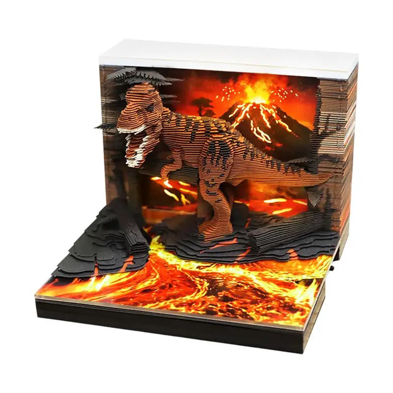 2027 LED Desk Calendar – 3D Paper Carving Art Tear-Away Notepad