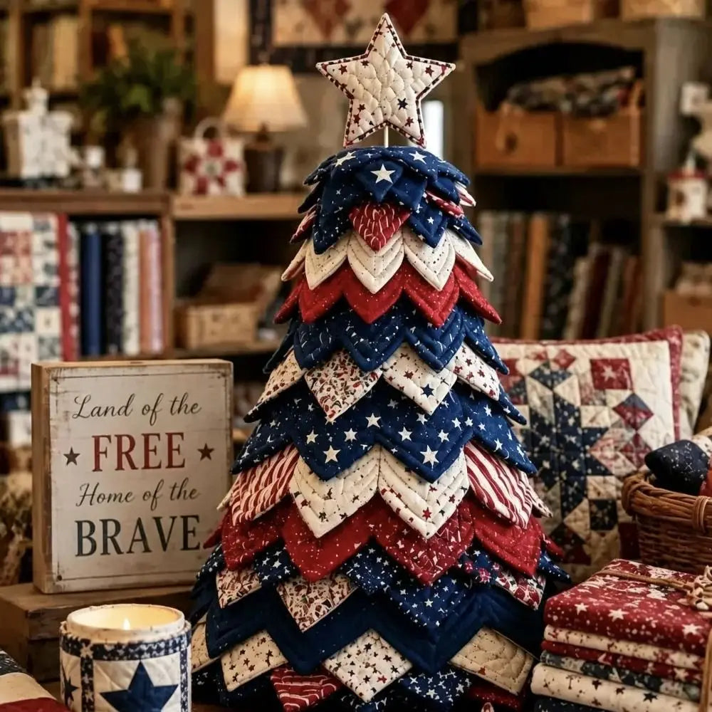 DIY Christmas Tree Patchwork Sewing Kit – Floral Fabric Set