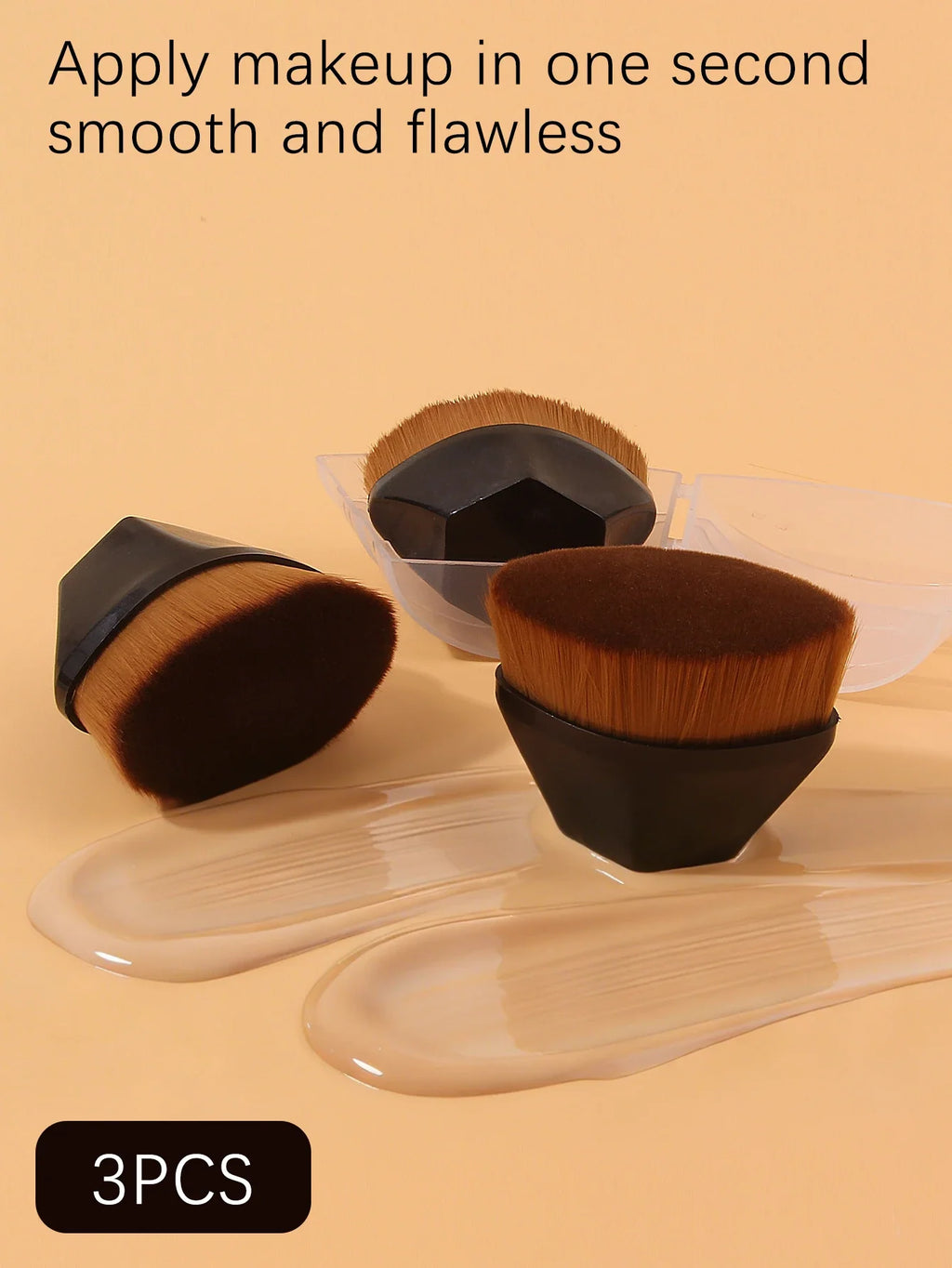 Nixie 3-Piece Makeup Brush Set – Foundation, Blush & Powder