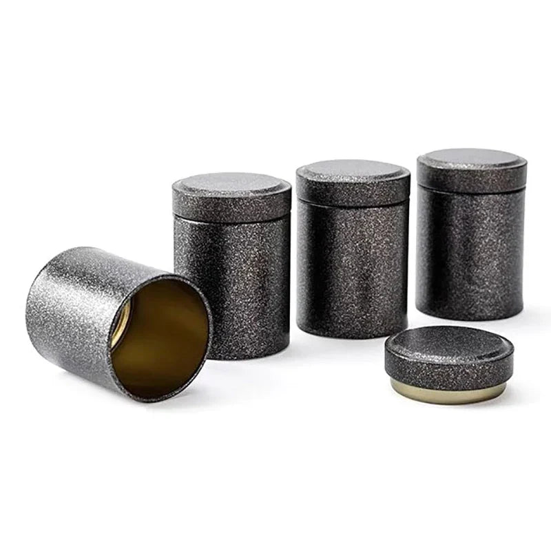 2 Pcs Mini Tinplate Tea Tin Cans – Airtight Sealed Storage Jars