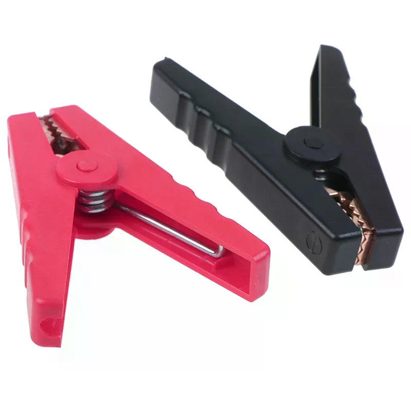 2Pcs 100A Insulated Alligator Clips – Car Battery Charger Clamps