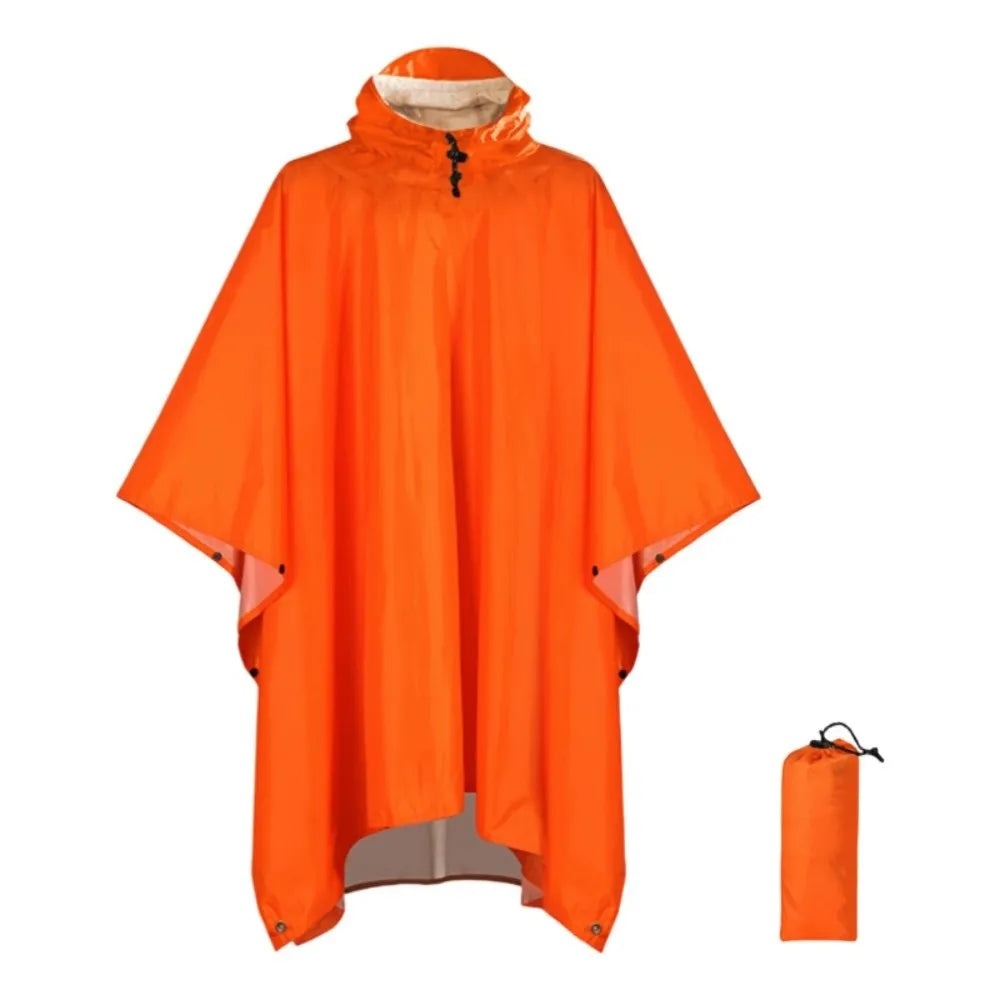 3-in-1 Hooded Waterproof Raincoat – Lightweight Outdoor Poncho