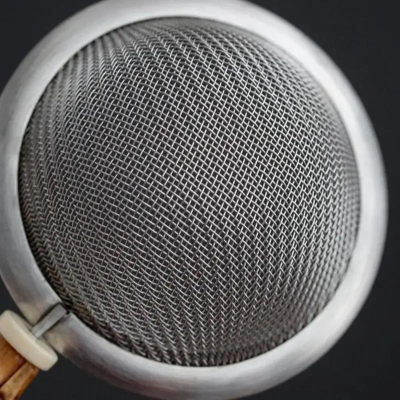 Bamboo Handle Stainless Steel Tea Strainer & Kitchen Sifter