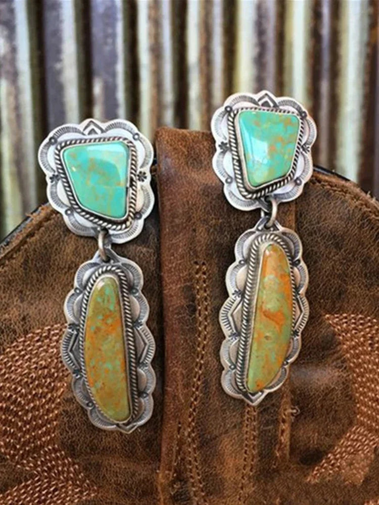 Vintage Blue Stud Dangle Earrings – Wedding & Party Gift