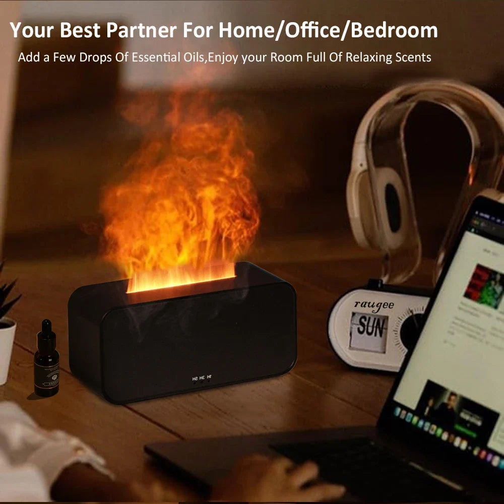 Flame Aroma Diffuser USB – 7-Color LED Essential Oil Diffuser