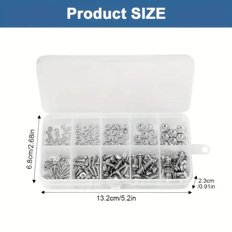 640/120PCS Metric Hex Nuts & Bolt Set M2 M3 M4 M5 DIY Hardware Kit