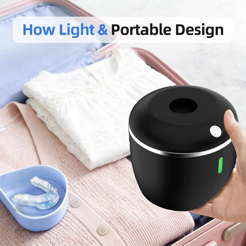 Ultrasonic UV Retainer & Denture Cleaner – 45kHz, USB/Battery