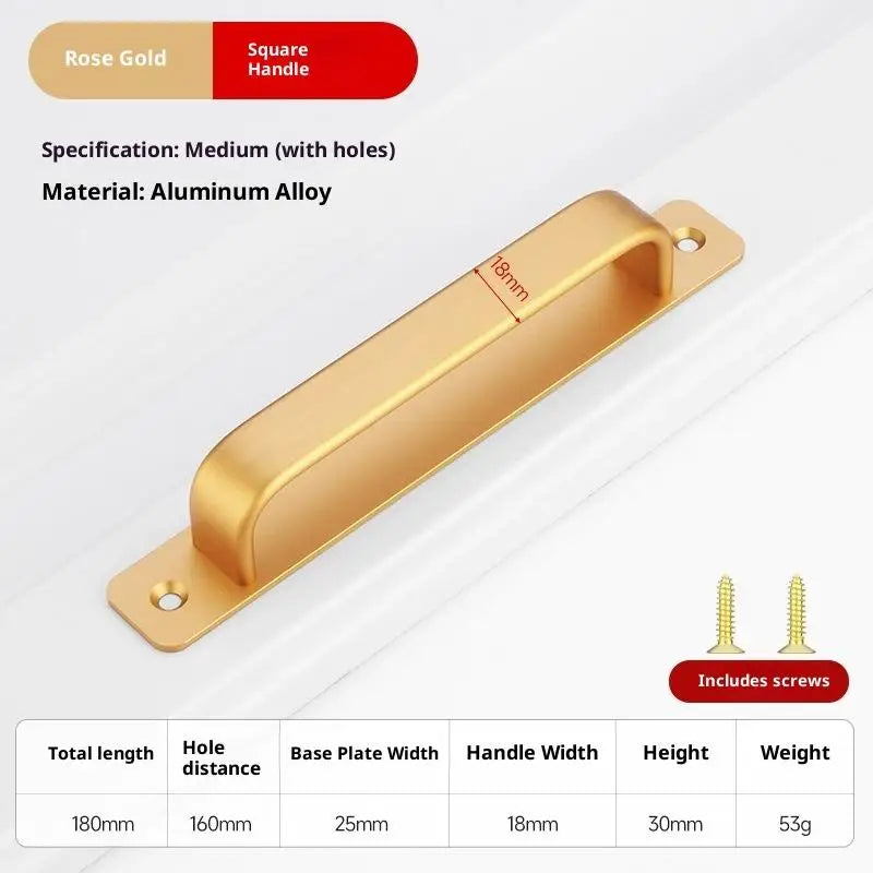 Drill-Free Aluminum Adhesive Door Handle for Sliding Doors & Drawers
