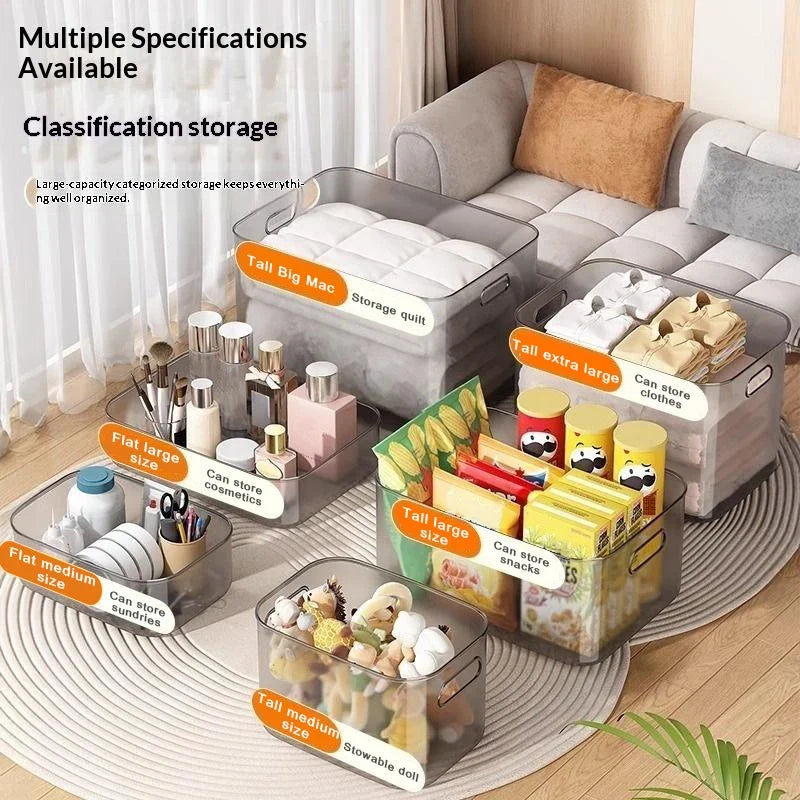 Frosted Plastic Desktop Storage Box – Dustproof Organizer