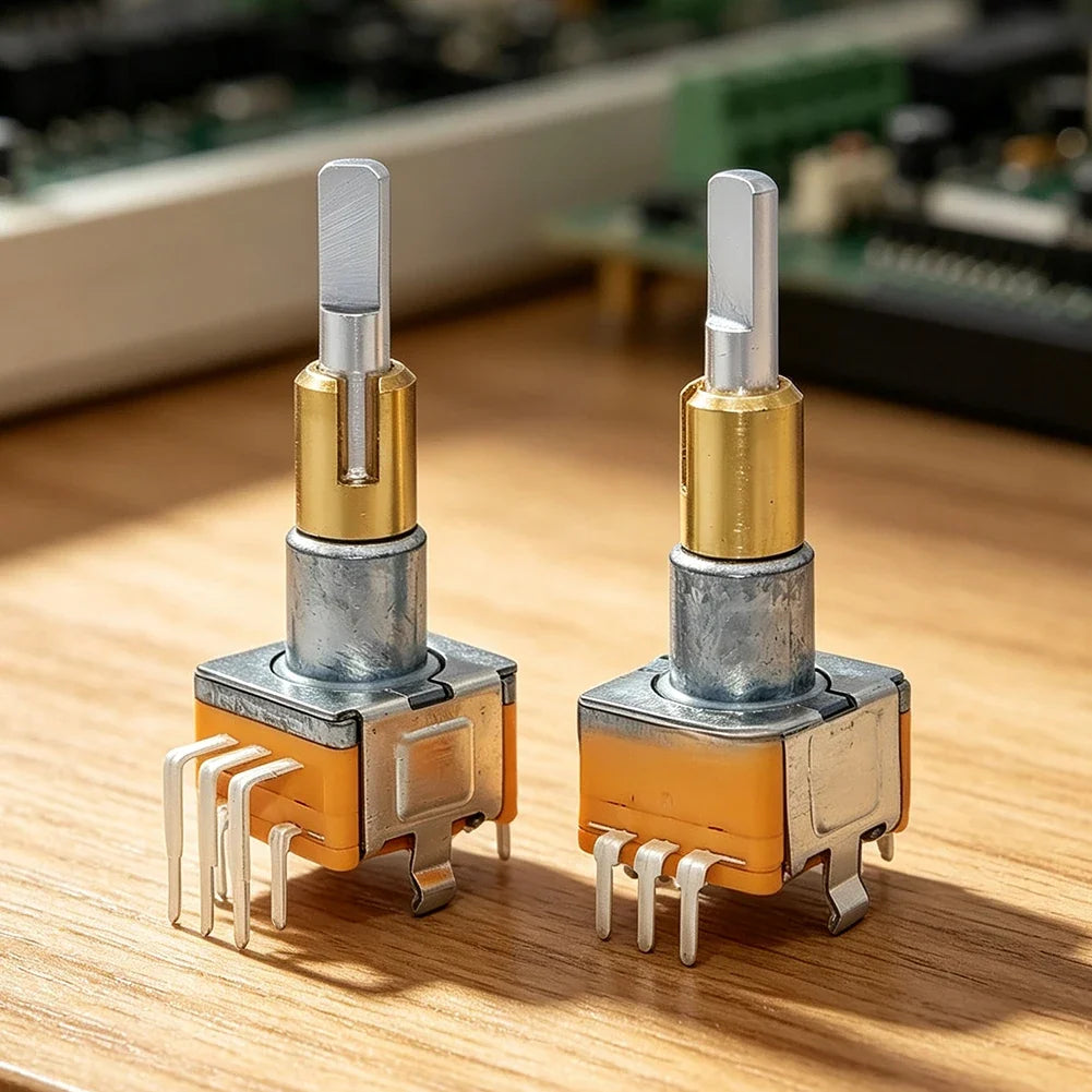 HpLive EC110701N2B Rotary Encoder Dual-Shaft Push Button 2 Pack