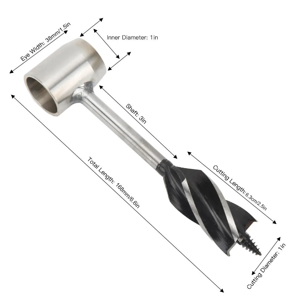 Hand Auger Wrench Stainless Steel Bushcraft Tool + Storage Bag