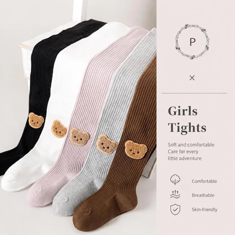 Soft Cotton Baby Girls Footed Leggings | Toddler Tights 0–6 Yrs