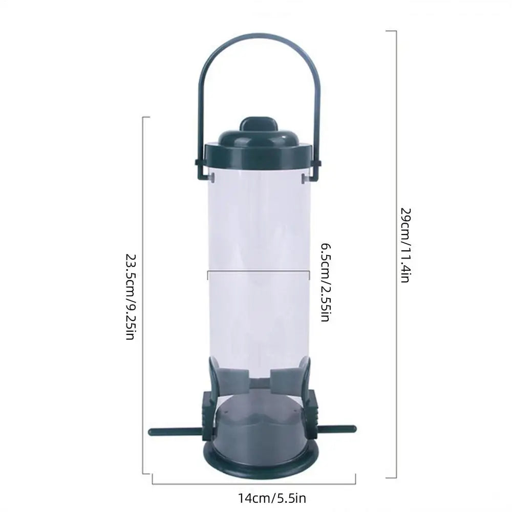Squirrel-Proof Tubular Hanging Bird Feeder – Transparent Tube