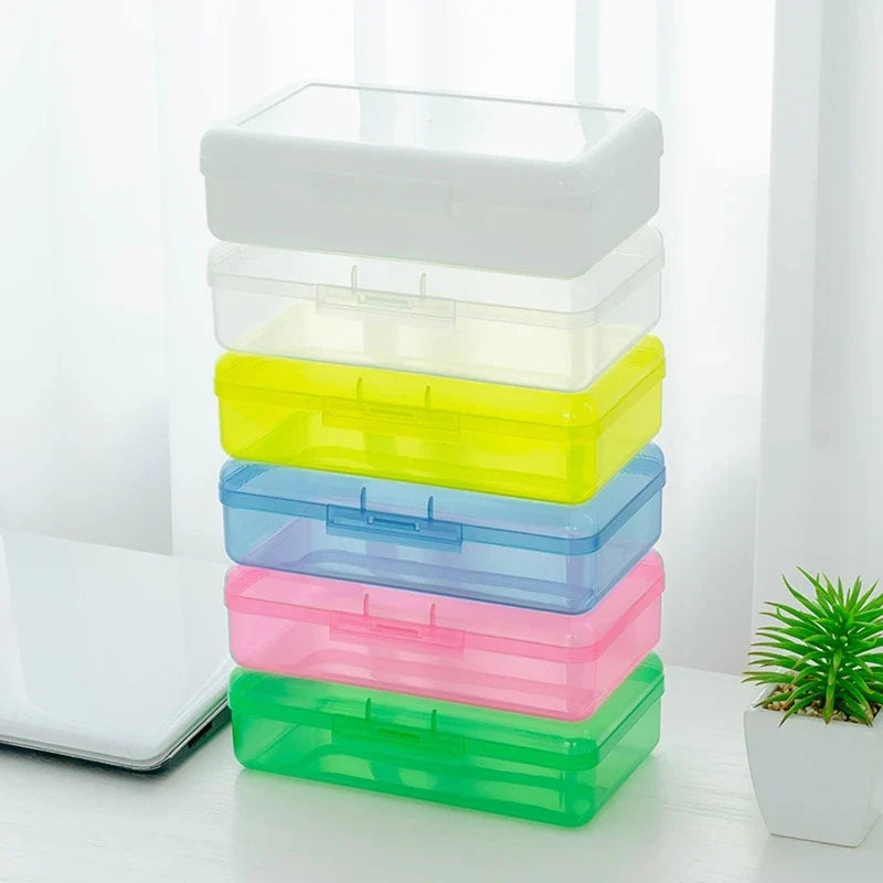 Transparent Hard Plastic Pencil Box – Stackable Large Capacity