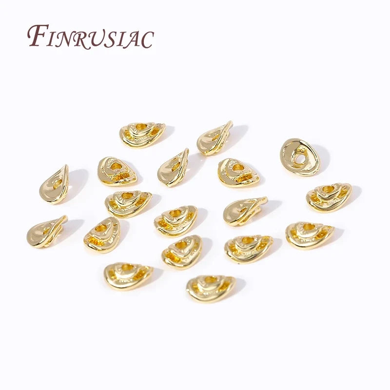 18K Gold Plated Curved Disk Spacer Beads | Brass DIY Jewelry
