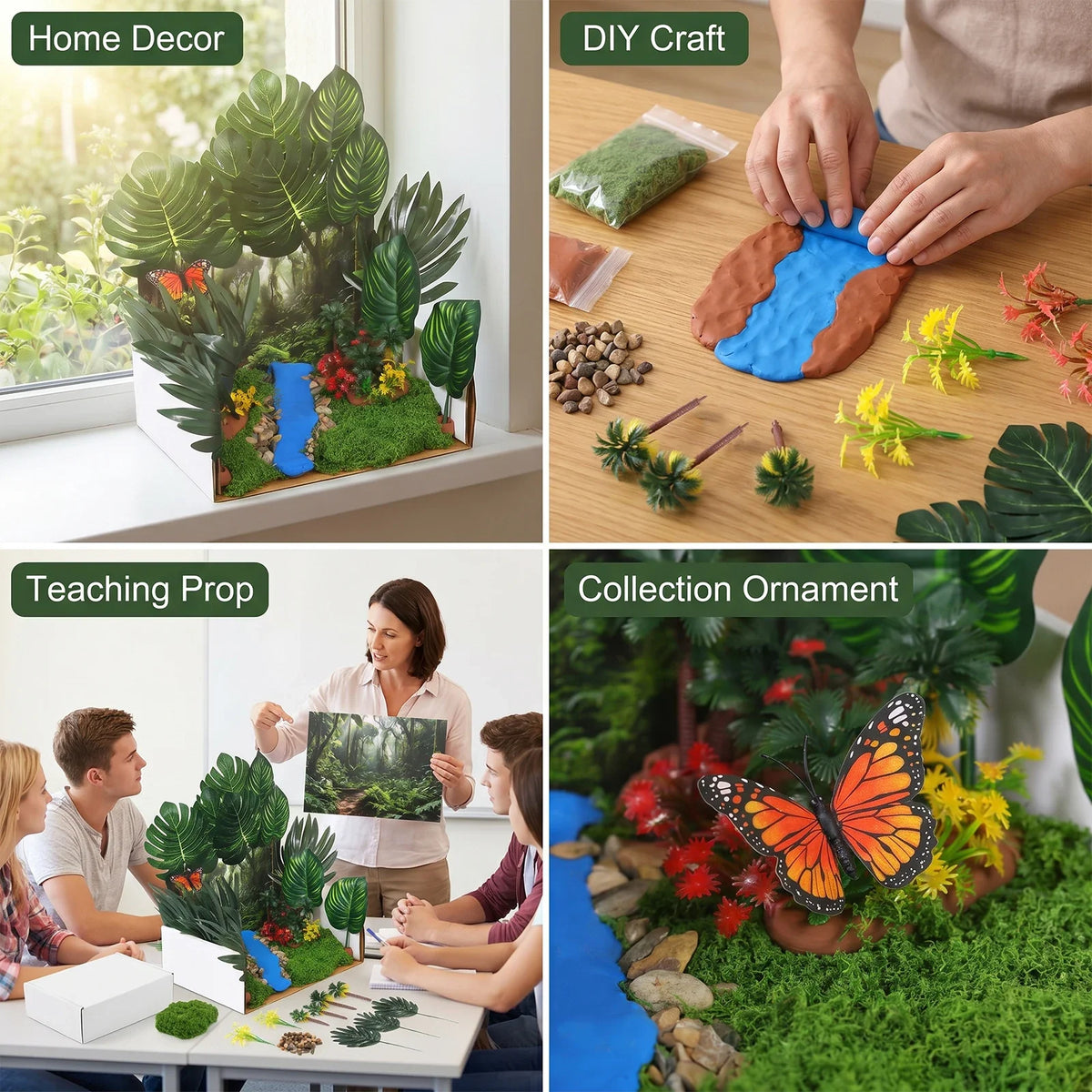 Jungle Rainforest Diorama Kit – DIY Craft Scenery Set