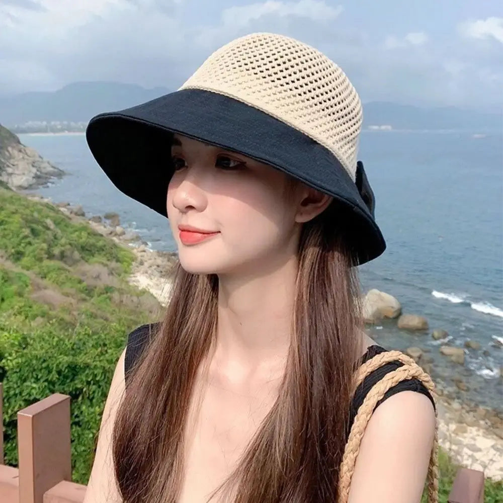 Women's Wide Brim UV Bucket Hat – Foldable Beach Cap