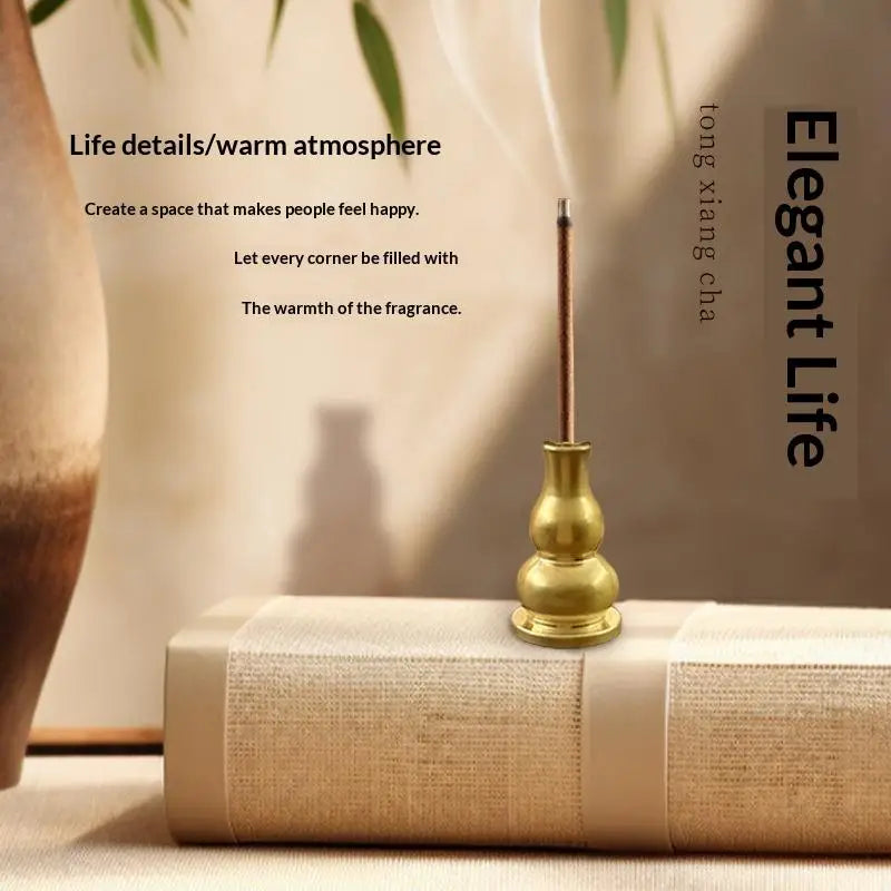 Solid Brass Incense Holder Set – Stick, Coil & Vase Zen Decor
