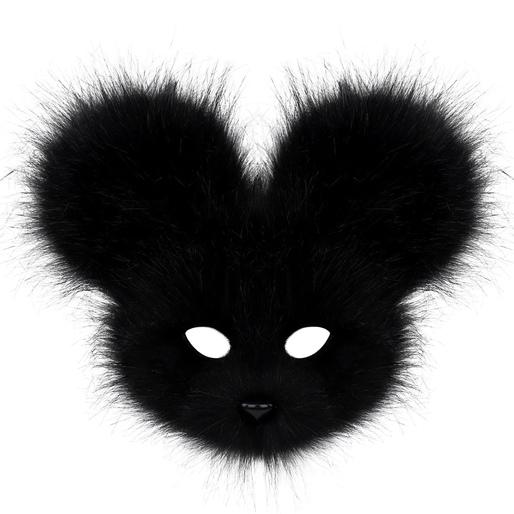 Faux Fur Mouse Mask – Halloween Carnival Costume Prop