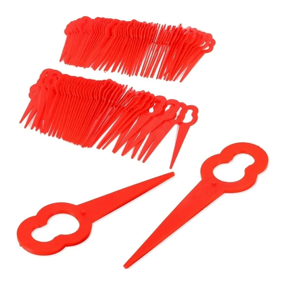100-Pack 76mm Nylon Grass Trimmer Blades – Red Replacement Set