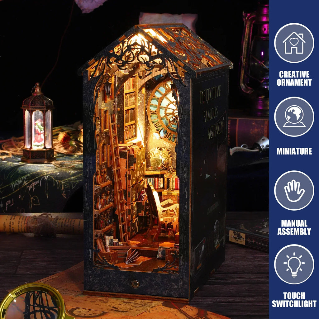 DIY Book Nook Kit 3D Wooden Puzzle with LED Light | Miniature