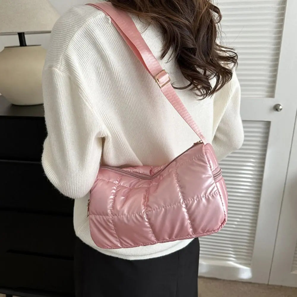 Women's Quilted Cloud Pleated Shoulder Bag | Elegant Messenger