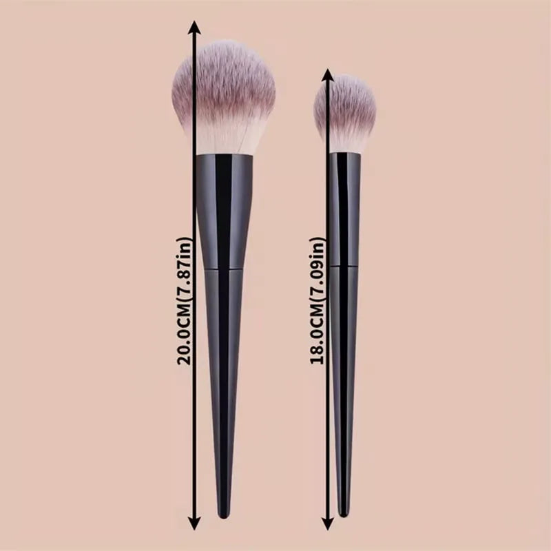 2-Piece Fluffy Makeup Brush Set – Powder, Blush & Contour