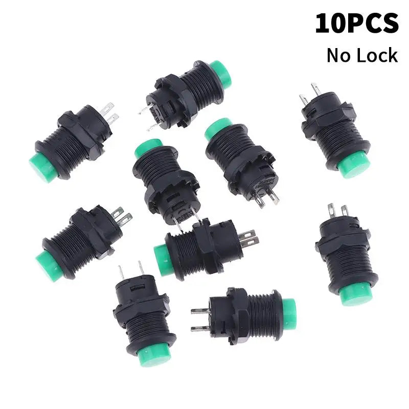 12mm Pushbutton Switches Self-Lock & Momentary OFF-ON – 10 Pack
