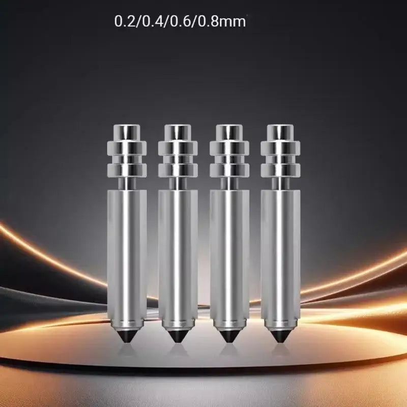 Hardened Steel 3D Printer Nozzles 0.2–0.8mm Nickel Plated